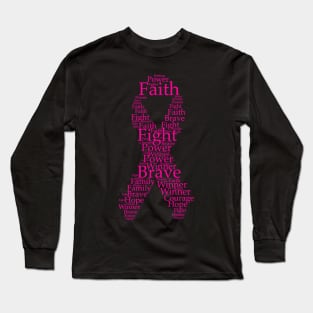 Breast cancer logo - wordcloud Long Sleeve T-Shirt